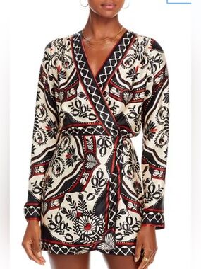 FARM Rio Passion Scarf black mini dress